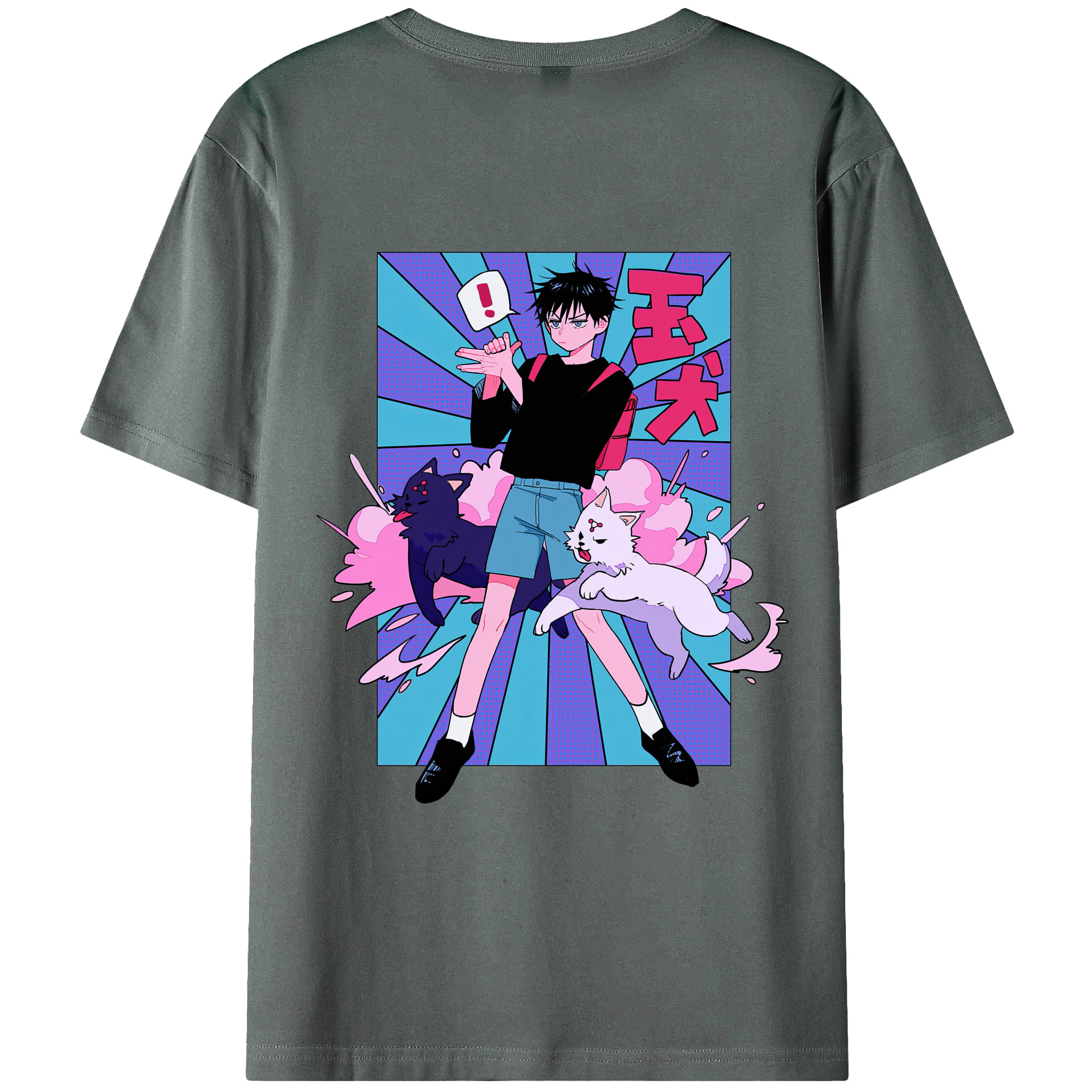 （画像用） 呪術廻戦 Jujutsu Kaisen 綿100％ メンズ半袖Tシャツ（バックプリント） 通気性